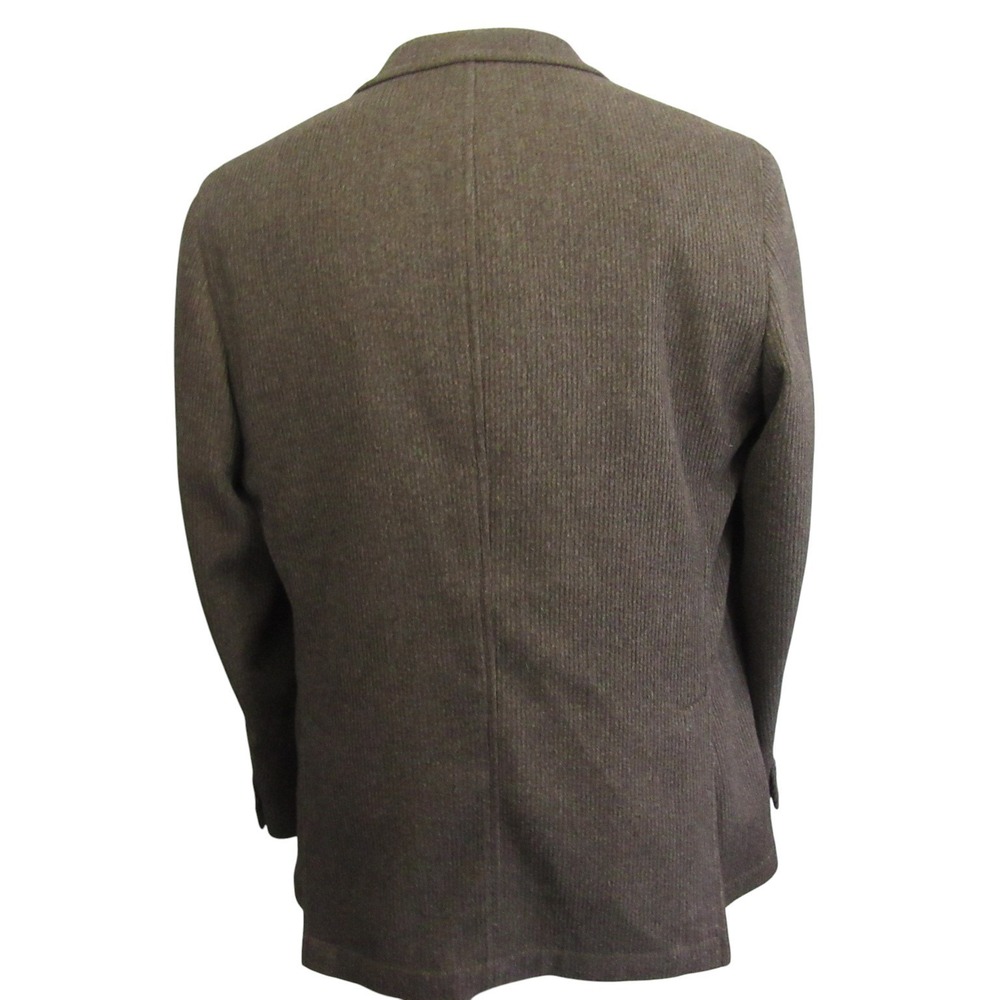 Kroon Tweed Sport Coat 46L 3 Button Brown Textured Stripe Unstructured 2 Vent - Picture 6 of 11